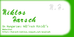 miklos harsch business card